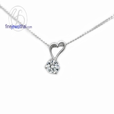 จี้เพชร จี้ทองคำขาว จี้หัวใจ จี้เพชรแท้ - P1052DWG